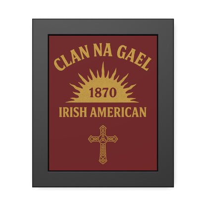 "Clan na Gael - Irish American", Framed Paper Poster (Palladius Red)