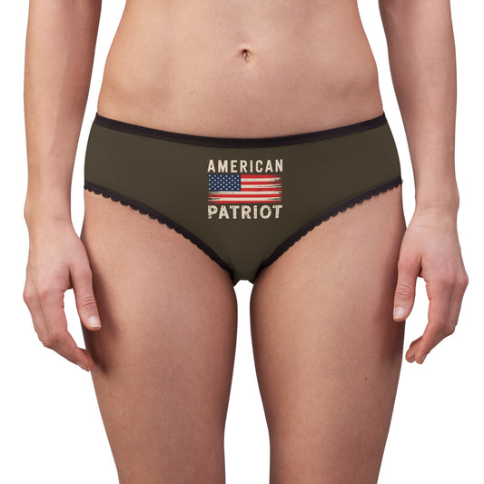 "American Patriot" with Flag #02, Women's Briefs (Bayou Bark)