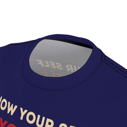 "Know Your Self", Unisex T-shirt (Obsidian Blue)