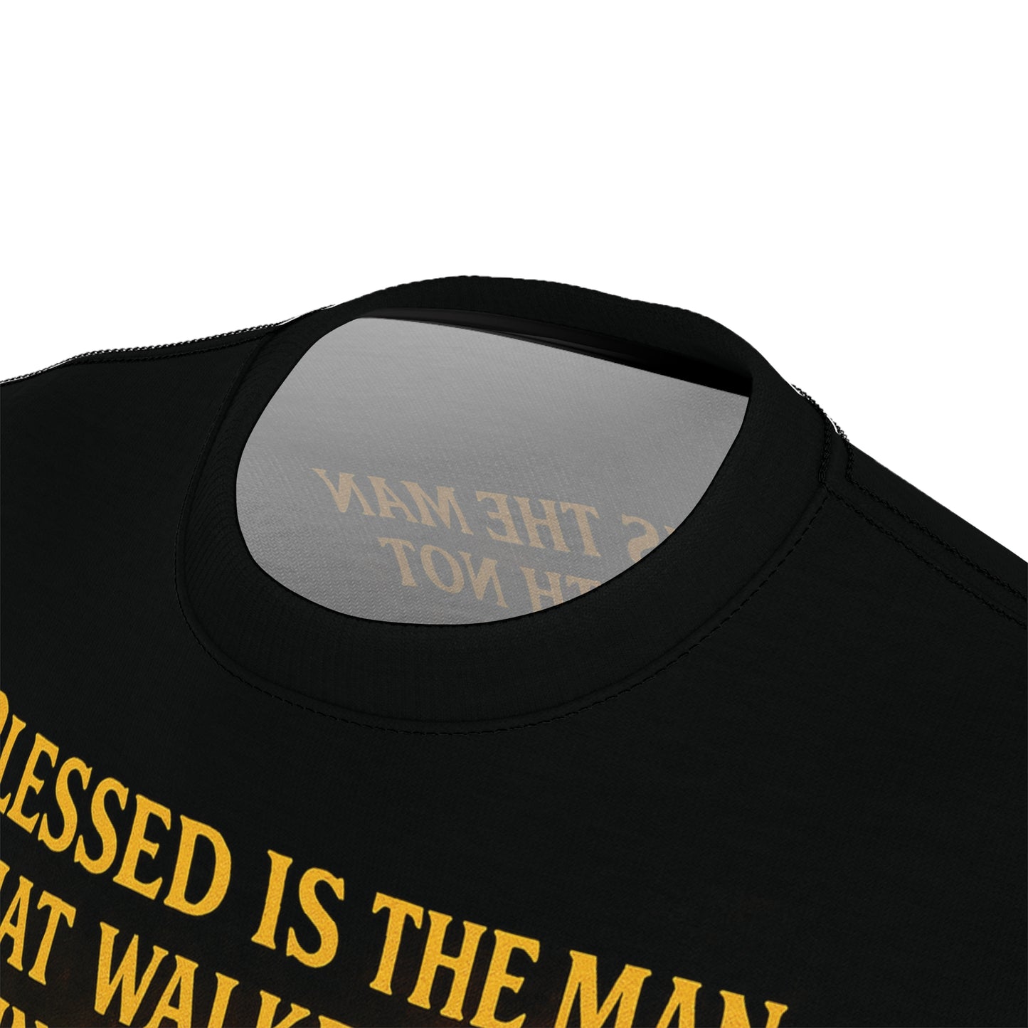 "Psalm 1:1 (KJV)", Wearable Art Unisex T-shirt (Void Black)