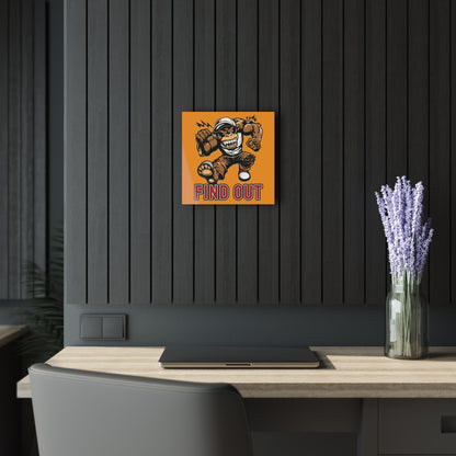"Find Out", Acrylic Wall Prints (French Cleat Hanging) (Goldfish Orange)