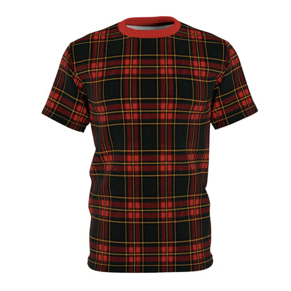 "Kilmor Gallóglach Tartan", Unisex Tee (Gallóglach Red Collar)