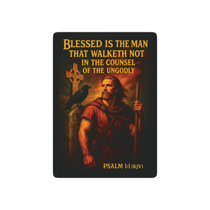 "Psalms 1:1 (KJV)", Retro Playing Cards (Void Black)