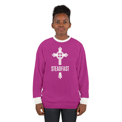 "Steadfast Cross", Unisex Sweatshirt (Prairie Foxglove Pink)