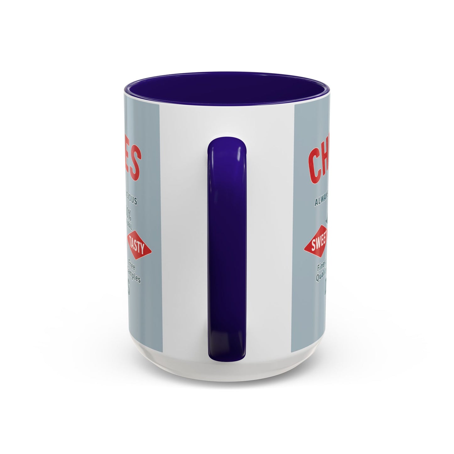 "Delicious Cherries", Colorful Mugs (11oz, 15oz) (Washed Silver-Blue)