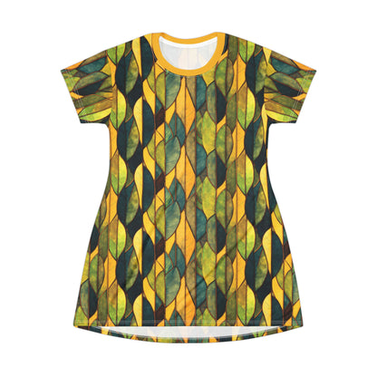 "Inner Grove", T-Shirt Dress (Amber Collar)