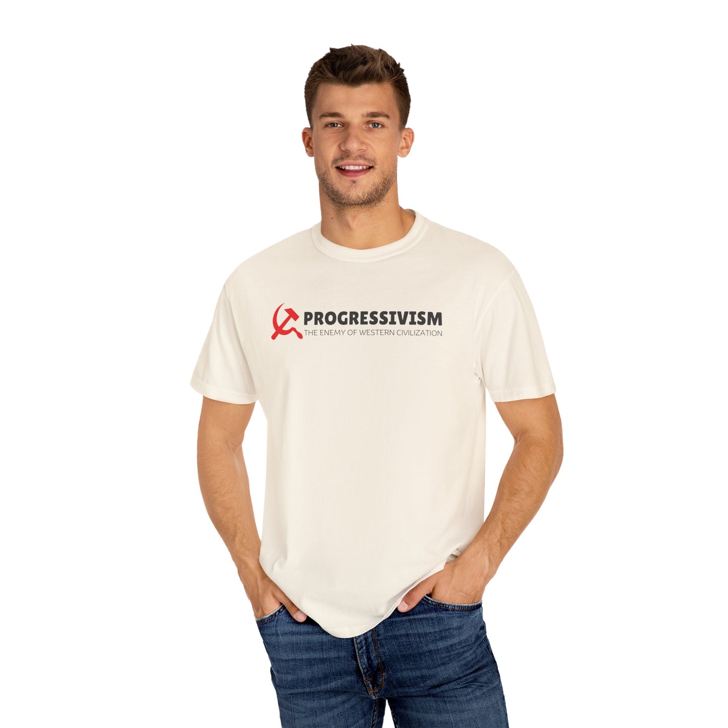 "Progressivism - Enemy of Western Civilization", Unisex T-shirt (Light Colors)