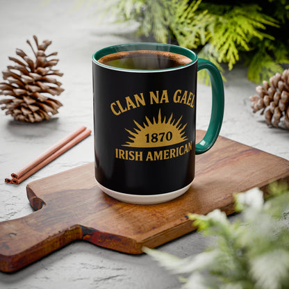 "Clan na Gael - Irish American", Colorful Mugs (11oz, 15oz) (Raven Black)