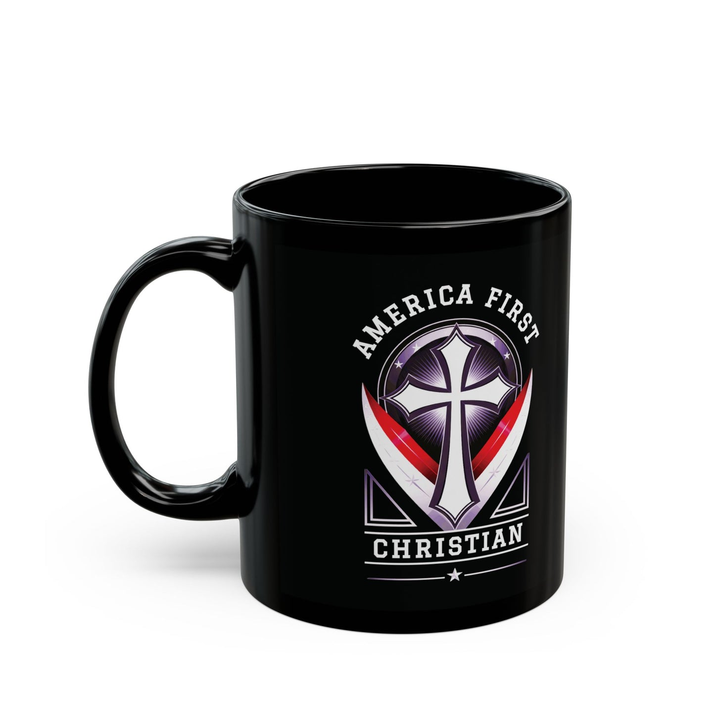"America First Christian" #03, Black Mug (11oz & 15oz)