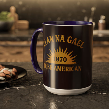 "Clan na Gael - Irish American", Colorful Mugs (11oz, 15oz) (Seal Brown)