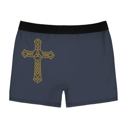 "Clan na Gael - Irish American", Men's Boxer Briefs (Blue Burka Grey)