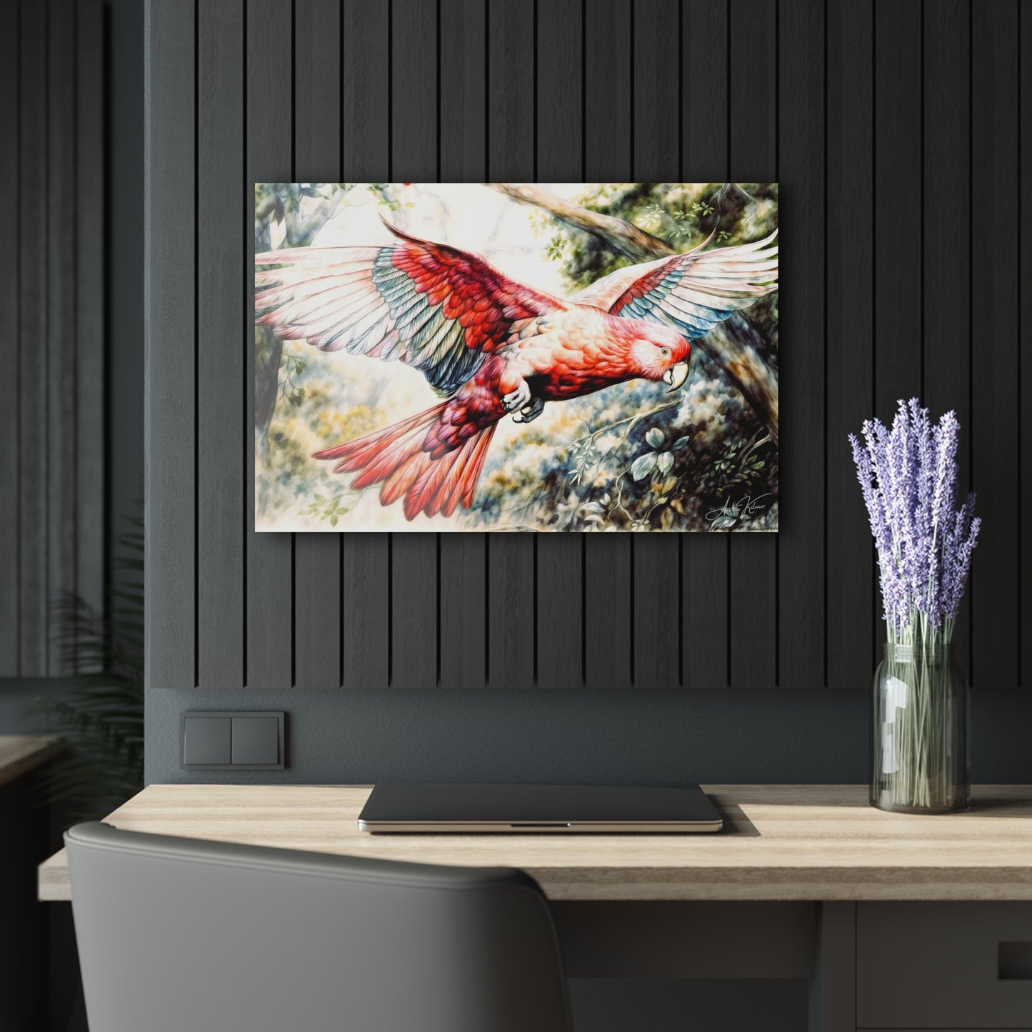 "Australian Galah", Fine Art Acrylic Wall Print (French Cleat Hanging)
