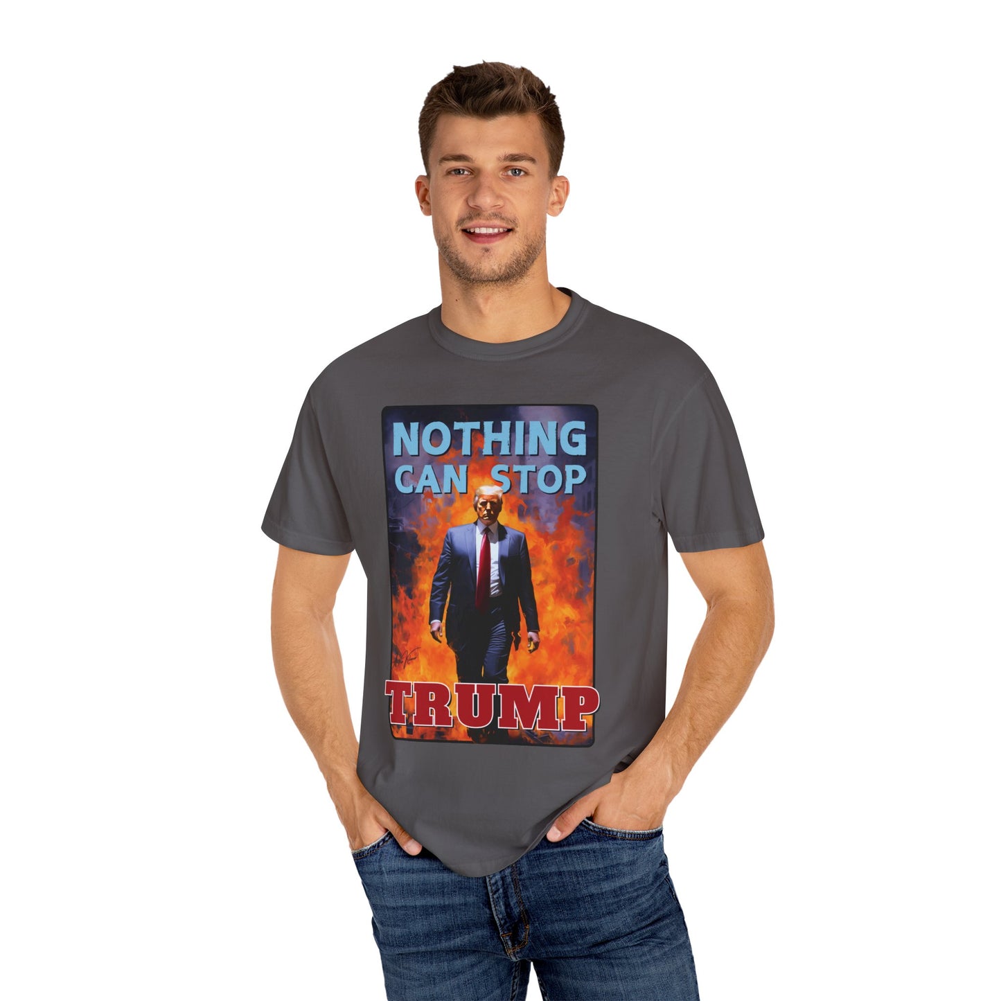 "Nothing Can Stop Trump", Unisex T-shirt (Dark Colors)