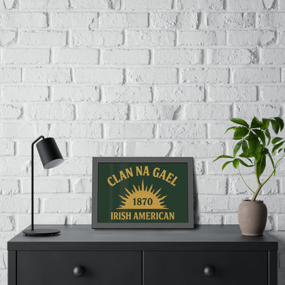 "Clan na Gael - Irish American", Framed Paper Poster (Fenian Green)