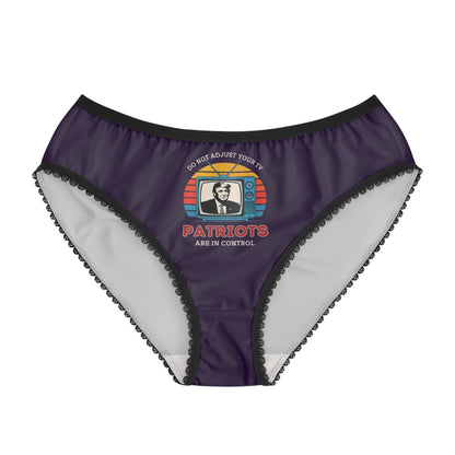 "Patriots are in Control" #01, Women's Briefs (Academic Purple)