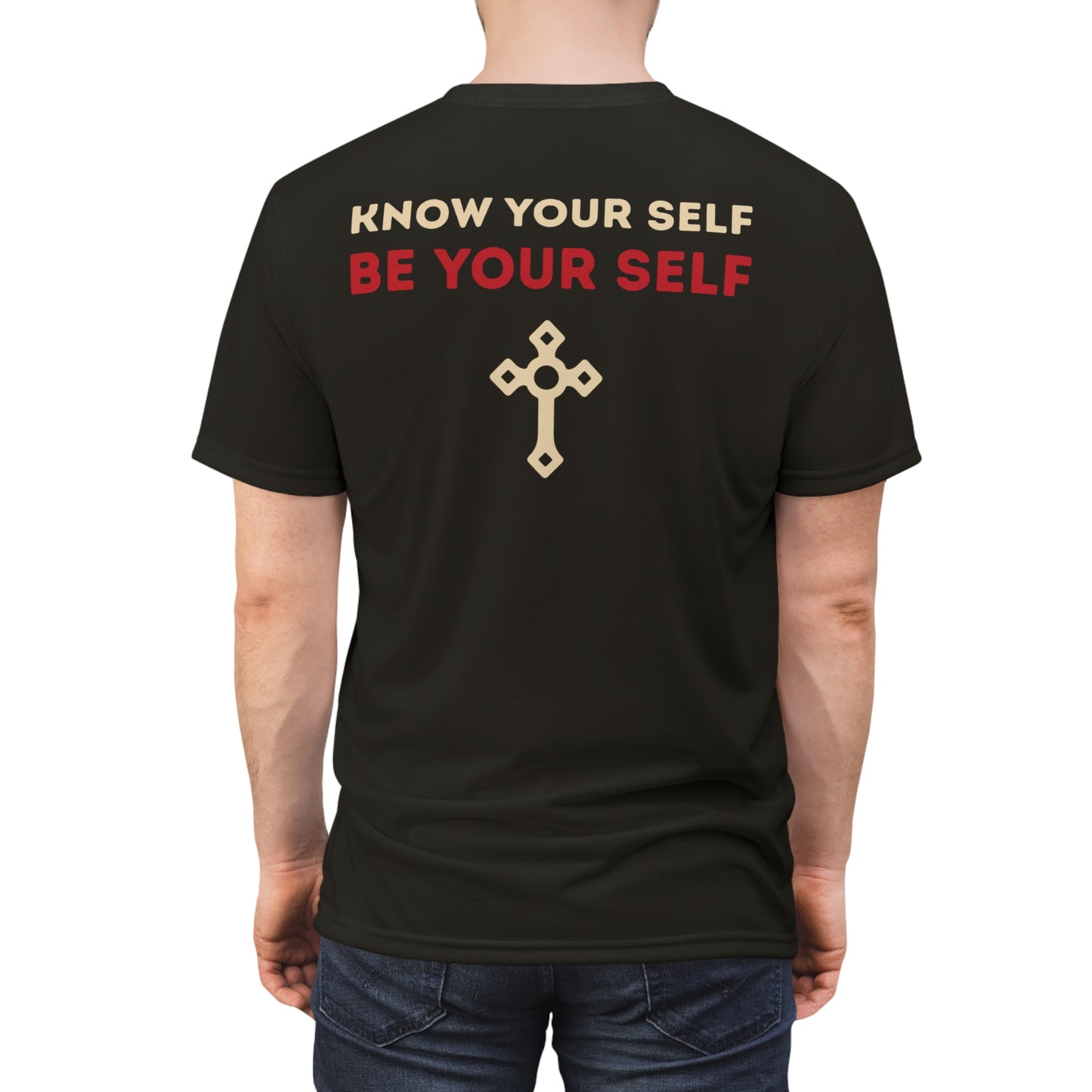 "Know Your Self", Unisex T-shirt (Pitch Grey)