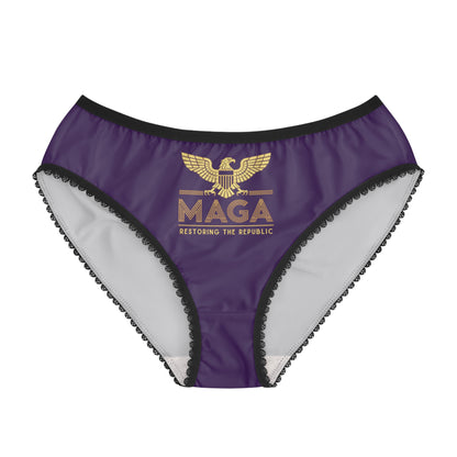 "MAGA - Restoring the Republic", Women's Briefs (Quandong Plum)