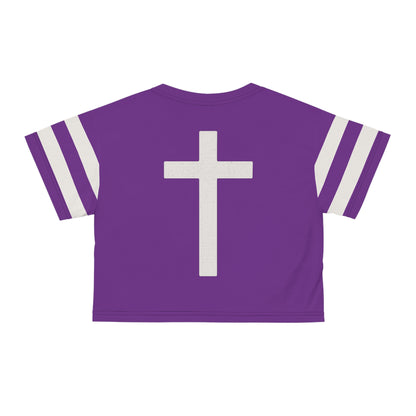 "Faith Overcomes Fear", Crop Tee (Vesper Violet)