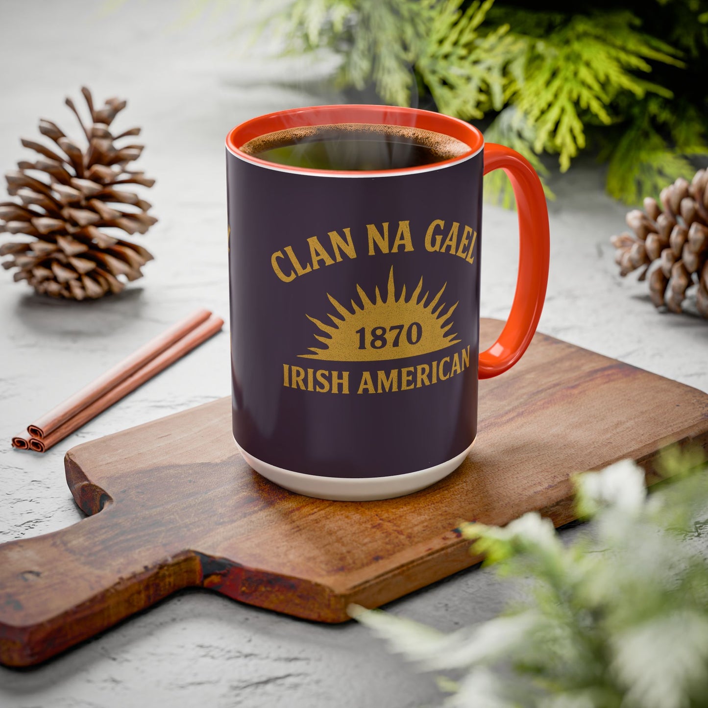 "Clan na Gael - Irish American", Colorful Mugs (11oz, 15oz) (Purple Verbena)