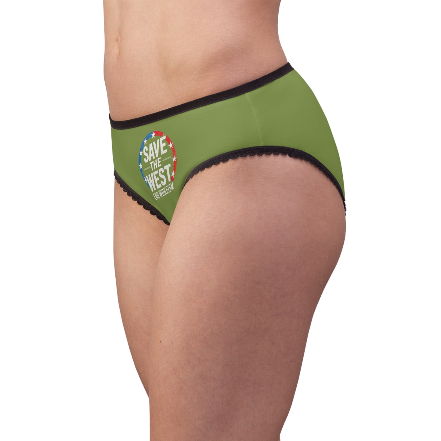 "Save the West - End Wokeism", Women's Briefs (Zombie Green)