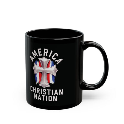 "America - Christian Nation" #01, Black Mug (11oz & 15oz)