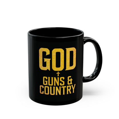 "God, Guns & Country" #02, Black Mug (11oz & 15oz)