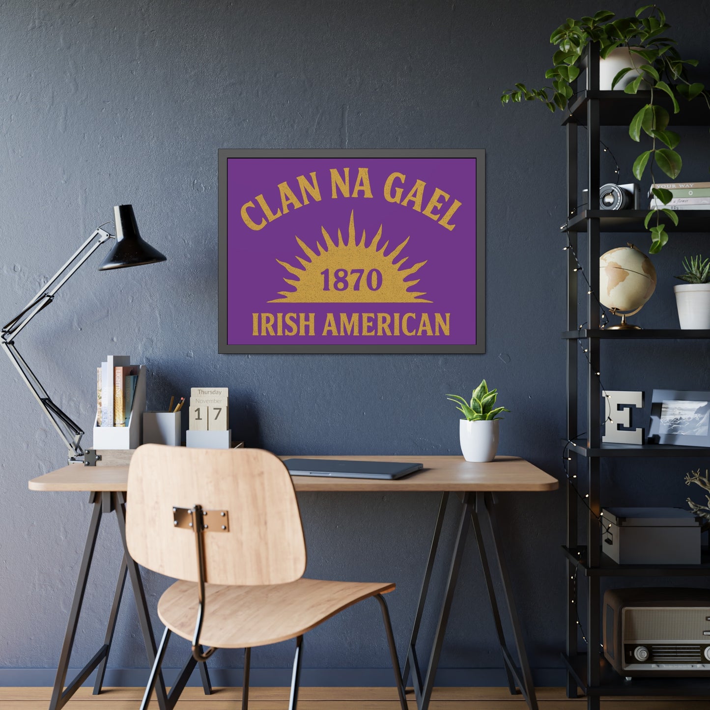 "Clan na Gael - Irish American", Framed Paper Poster (Vesper Violet)