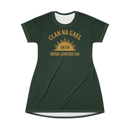 "Clan na Gael - Irish American", T-Shirt Dress (Fenian Green)