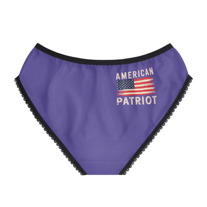 "American Patriot" with Flag #02, Women's Briefs (Electric Indigo)