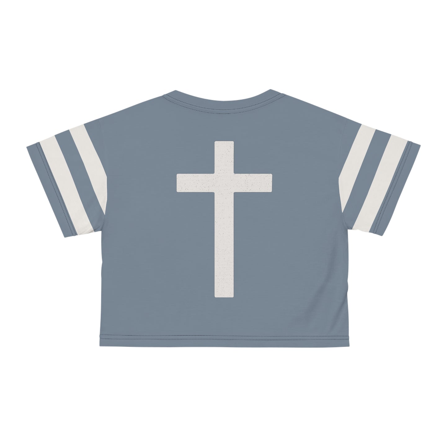 "Faith Overcomes Fear", Crop Tee (Atlantic Grey)