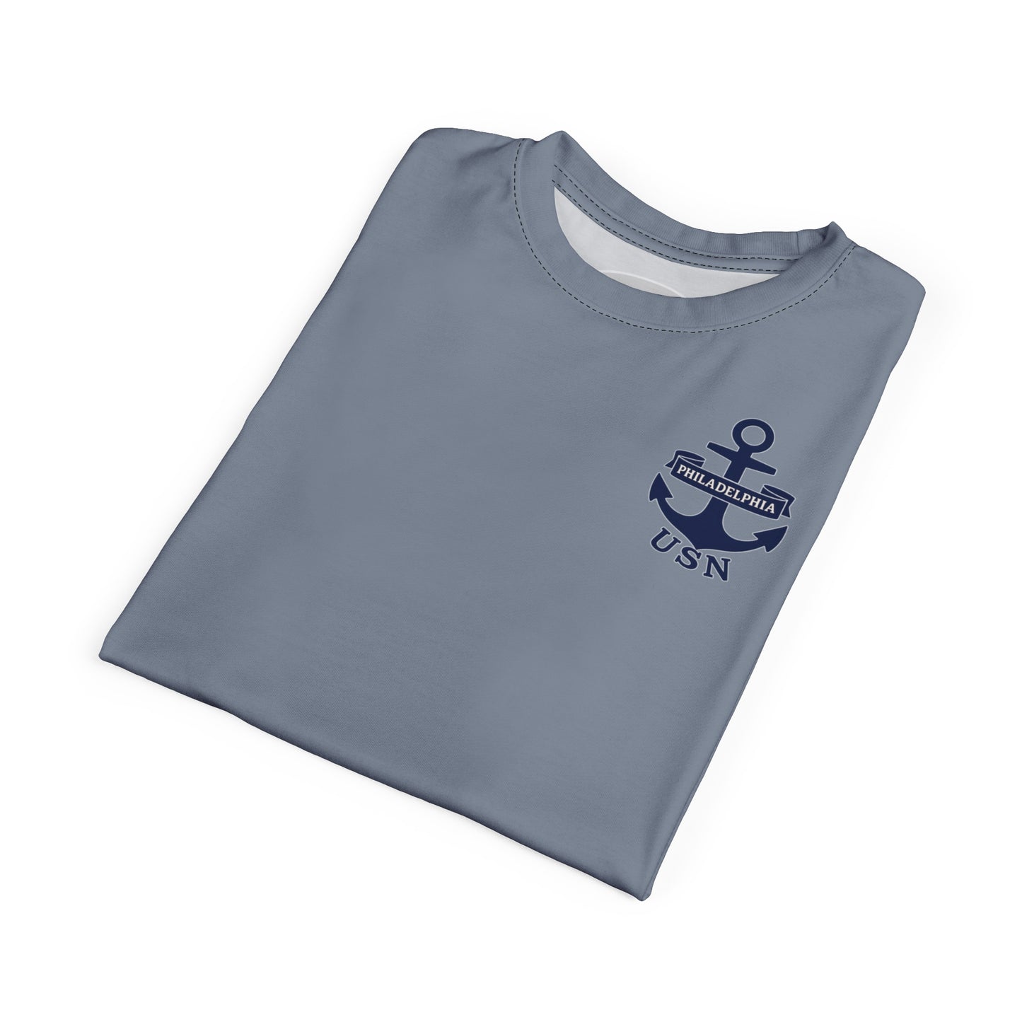 "USN Anchor", Unisex T-shirt (Steel-Deck Grey)