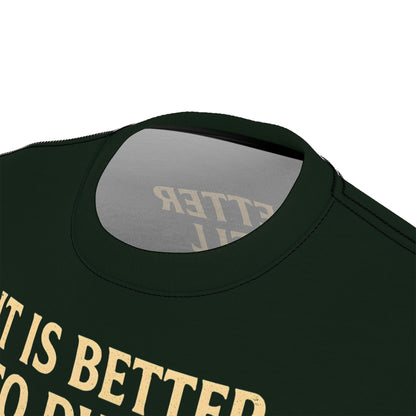 "Proverbs 21:19 (KJV)", Wearable Art Unisex T-shirt (Dark Woodland Green)