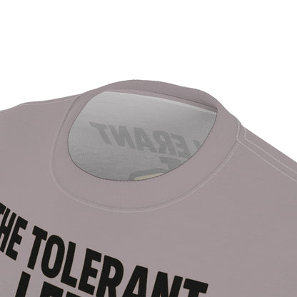 "The Tolerant Left", Unisex T-shirt (Walkway Pink Grey)