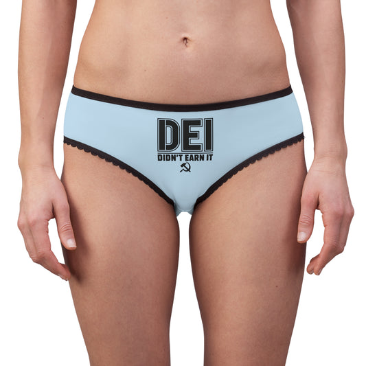"DEI - Didn't Earn It" #14, Women's Briefs (Arctic Blue)