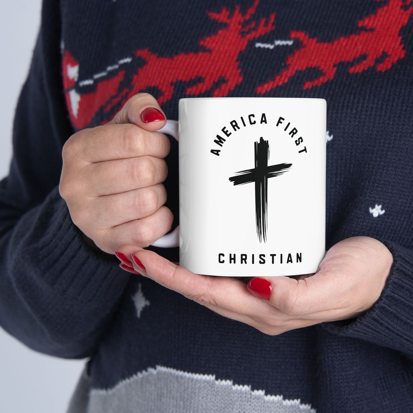 "America First Christian" #05, White Mug (11oz & 15oz)