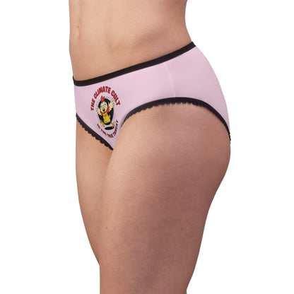 "The Climate Cult" (Chicken Little), Women's Briefs (Lace Pink)