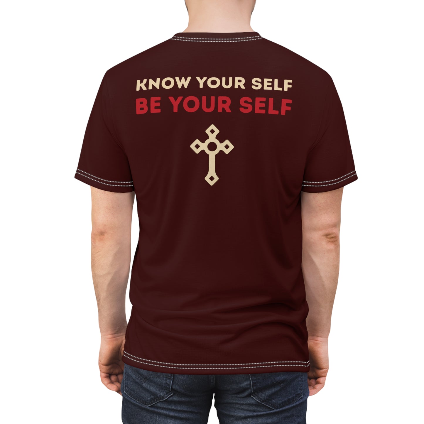 "Know Your Self", Unisex T-shirt (Mahogany)