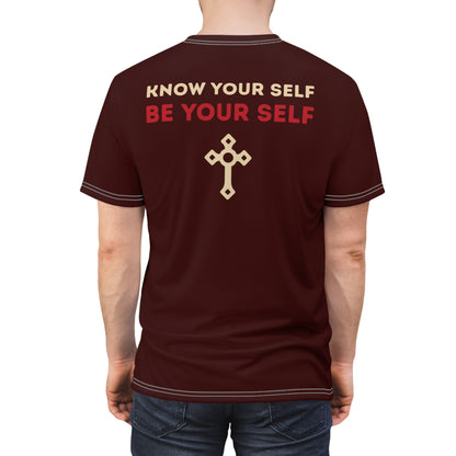 "Know Your Self", Unisex T-shirt (Mahogany)