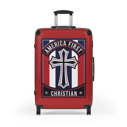 "America First Christian" Wall Art #11 Suitcases (Carnelian Red)