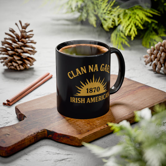 "Clan na Gael - Irish American", Colorful Mugs (11oz, 15oz) (Raven Black)