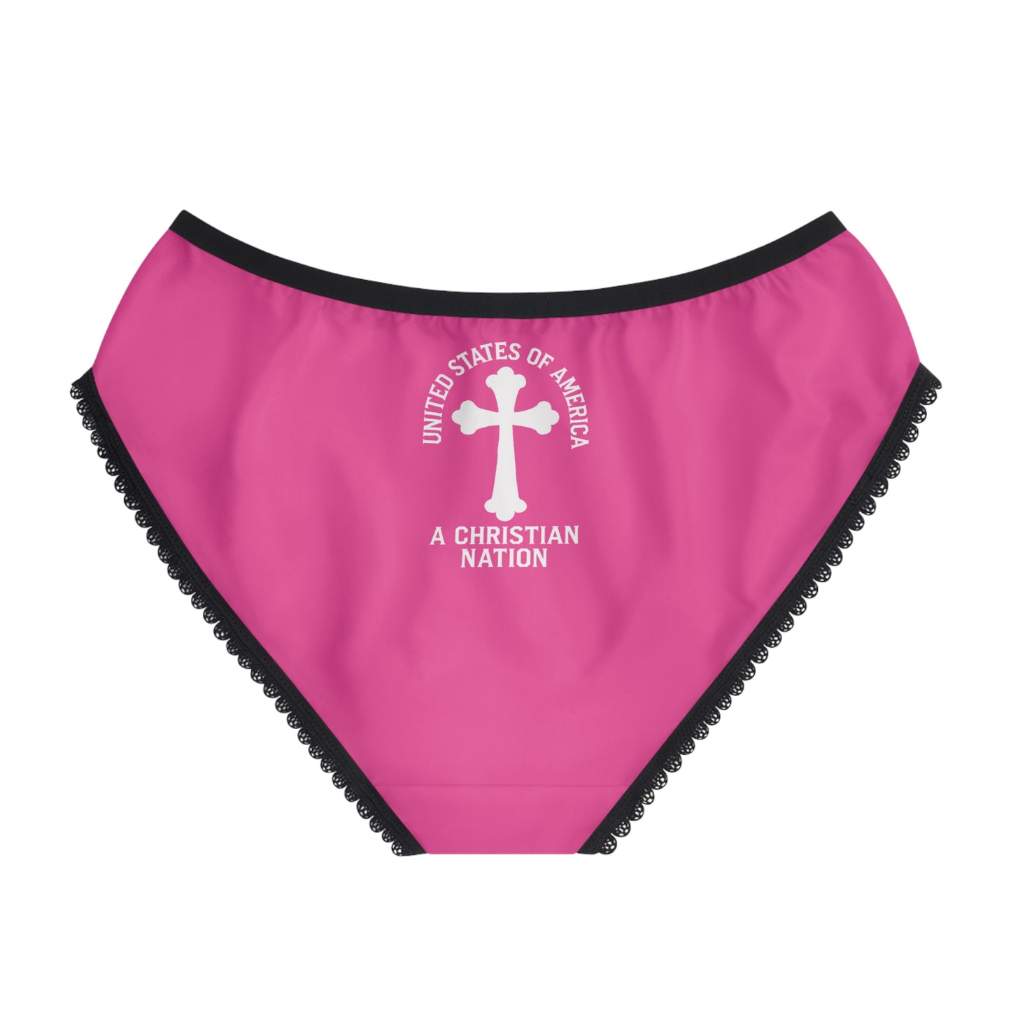 "USA - A Christian Nation" #04, Women's Briefs (Knockout Pink)