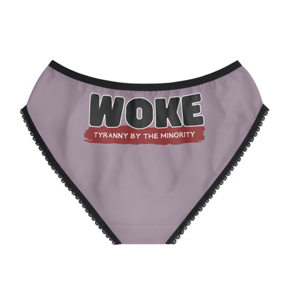 "Woke - Tyranny by the Minority", Women's Briefs (Rose Quartz Pink)