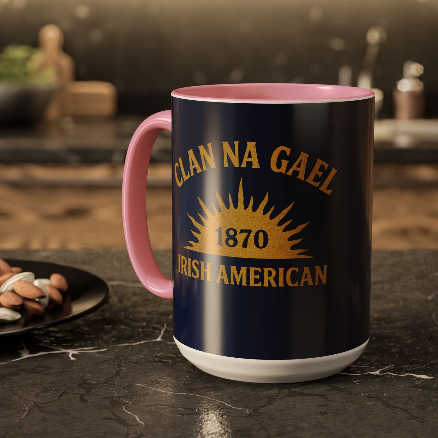 "Clan na Gael - Irish American", Colorful Mugs (11oz, 15oz) (Mariana Blue)