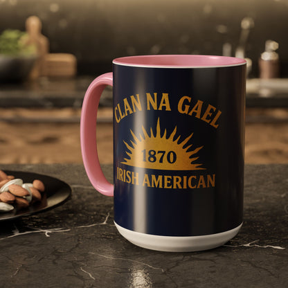 "Clan na Gael - Irish American", Colorful Mugs (11oz, 15oz) (Mariana Blue)