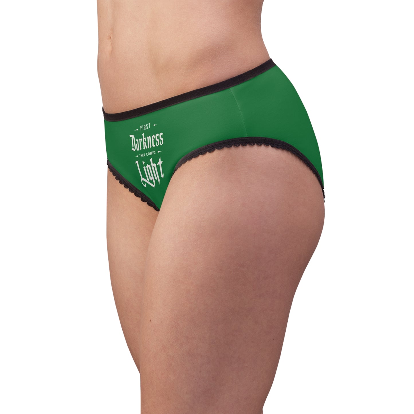 "First Darkness Then Comes Light" #02, Women's Briefs (Patrick Leaf Green)