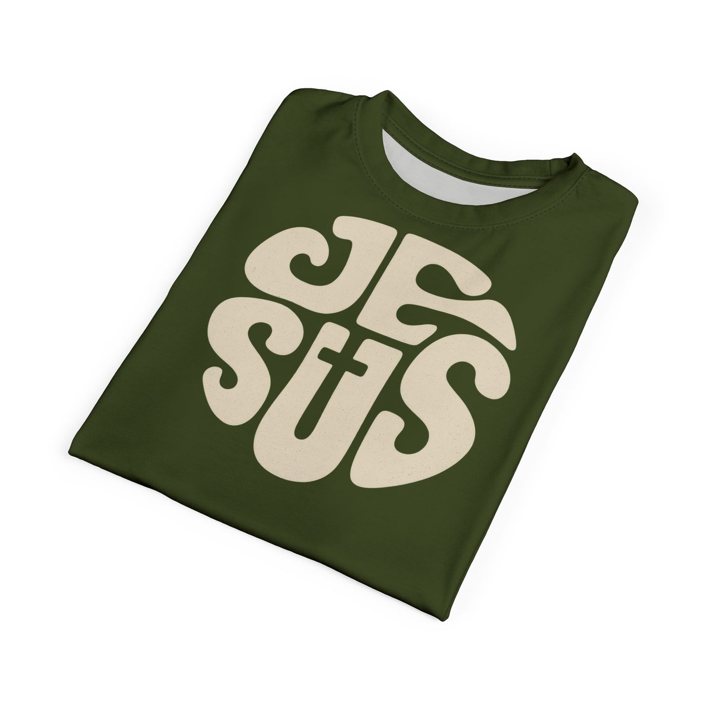 "Retro Jesus", Unisex T-shirt (Verdun Green)