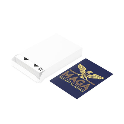 "MAGA - Restoring the Republic", Political Playing Cards (Norway Blue)