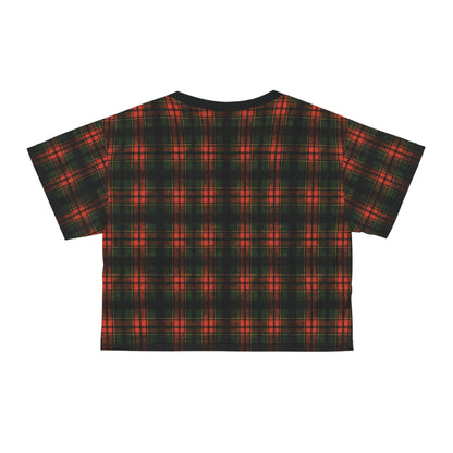 "Kilmor Brieve Tartan", Crop Tee (Brieve Black Collar)