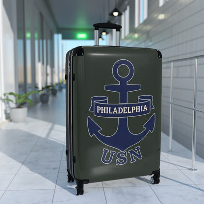 "USN Anchor", Suitcase (Hail Cloud Grey)