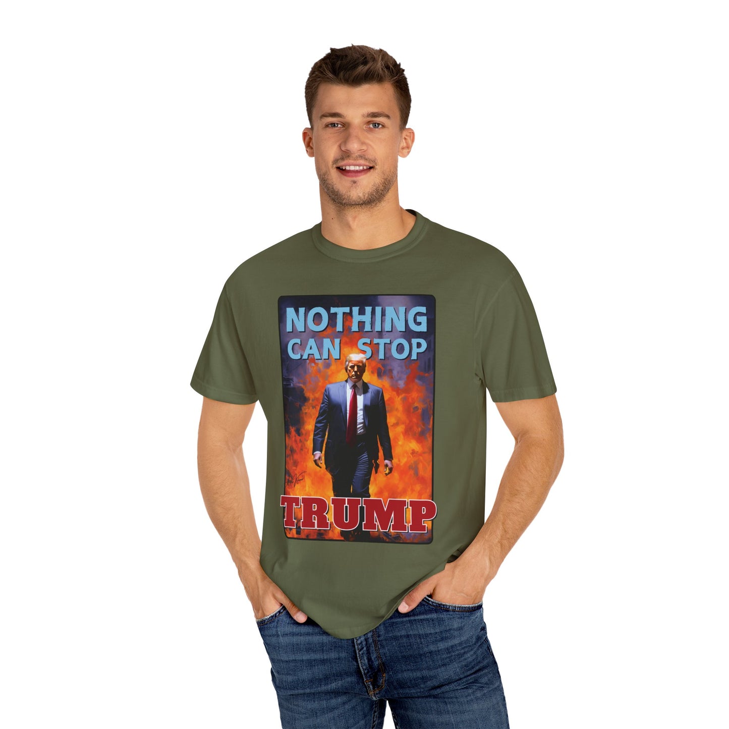 "Nothing Can Stop Trump", Unisex T-shirt (Dark Colors)